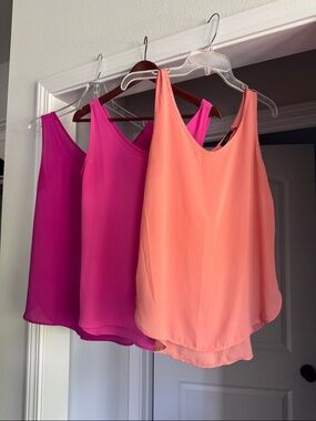 Lightweight Women's Sleeveless Tank Top - magenta, bright pink & coral